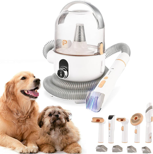 Pet Grooming Vacuum,Pet Grooming Kit & Vacuum Suction 99% Pet Hair,Dog Vacuum for Shedding Grooming,Pet Grooming Vacuum for Dogs&Cats,5 In-1 Pet Grooming Kit,Dog Hair Remover