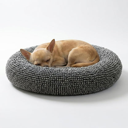 ® Cloud K-9 Dog Beds for Small Dogs & Cats, Soft & Relaxing round Dog Bed, Chenille Material, Removable Cover, Washable & Dryer Safe – Grey Small(25'X25')