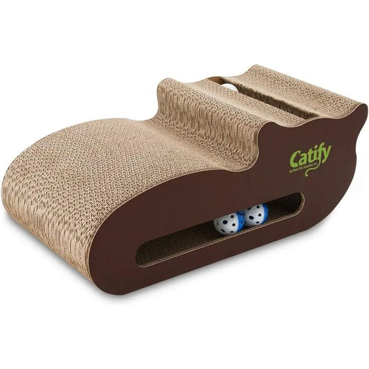 Catify Corrugated Cardboard Cat Scratcher & Lounger - Eco-Friendly, Durable, Interactive Fun for Indoor Cats with Refill Pads Available
