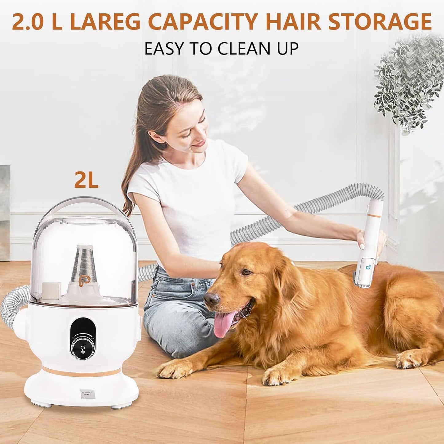 Pet Grooming Vacuum,Pet Grooming Kit & Vacuum Suction 99% Pet Hair,Dog Vacuum for Shedding Grooming,Pet Grooming Vacuum for Dogs&Cats,5 In-1 Pet Grooming Kit,Dog Hair Remover