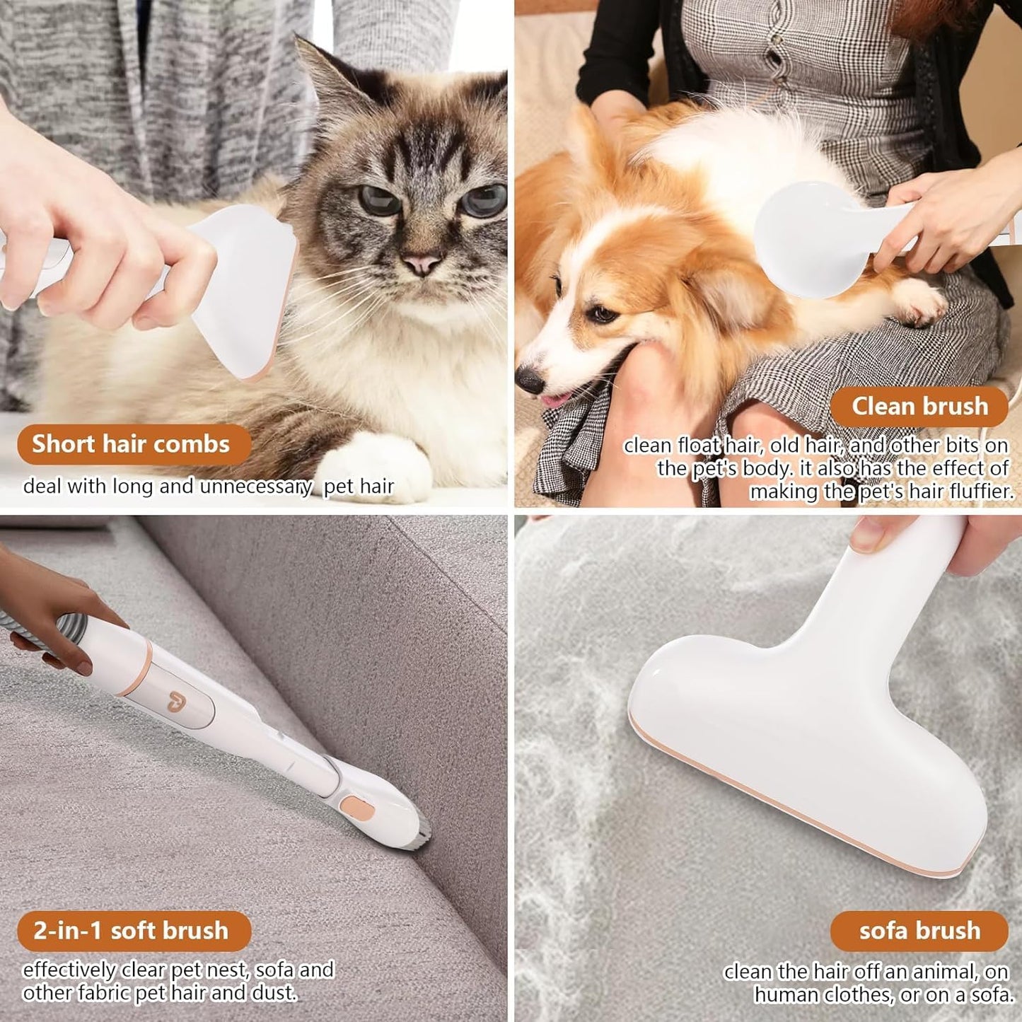 Pet Grooming Vacuum,Pet Grooming Kit & Vacuum Suction 99% Pet Hair,Dog Vacuum for Shedding Grooming,Pet Grooming Vacuum for Dogs&Cats,5 In-1 Pet Grooming Kit,Dog Hair Remover