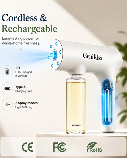 Nano Blue Light Deodorizer Spray Refill Pet & Home Odor Eliminator | Bio-Enzyme Odor Control, for Dog & Cat Urine, Litter Box, Carpets, Trash Bins & Car Interiors, Safe for People & Pets