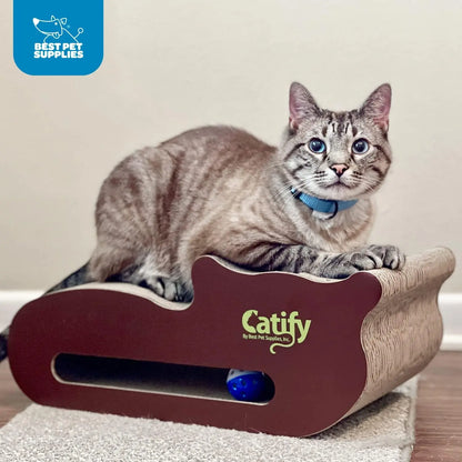 Catify Corrugated Cardboard Cat Scratcher & Lounger - Eco-Friendly, Durable, Interactive Fun for Indoor Cats with Refill Pads Available